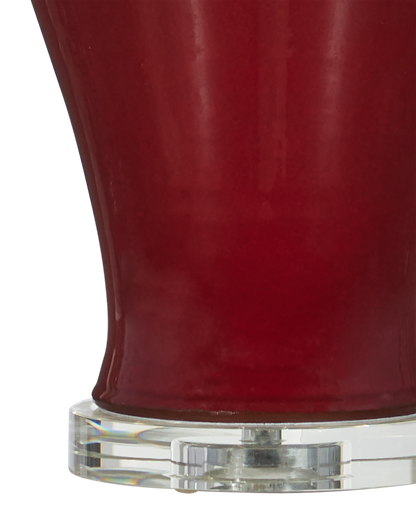 Imperial Porcelain and Metal Red Table Lamp