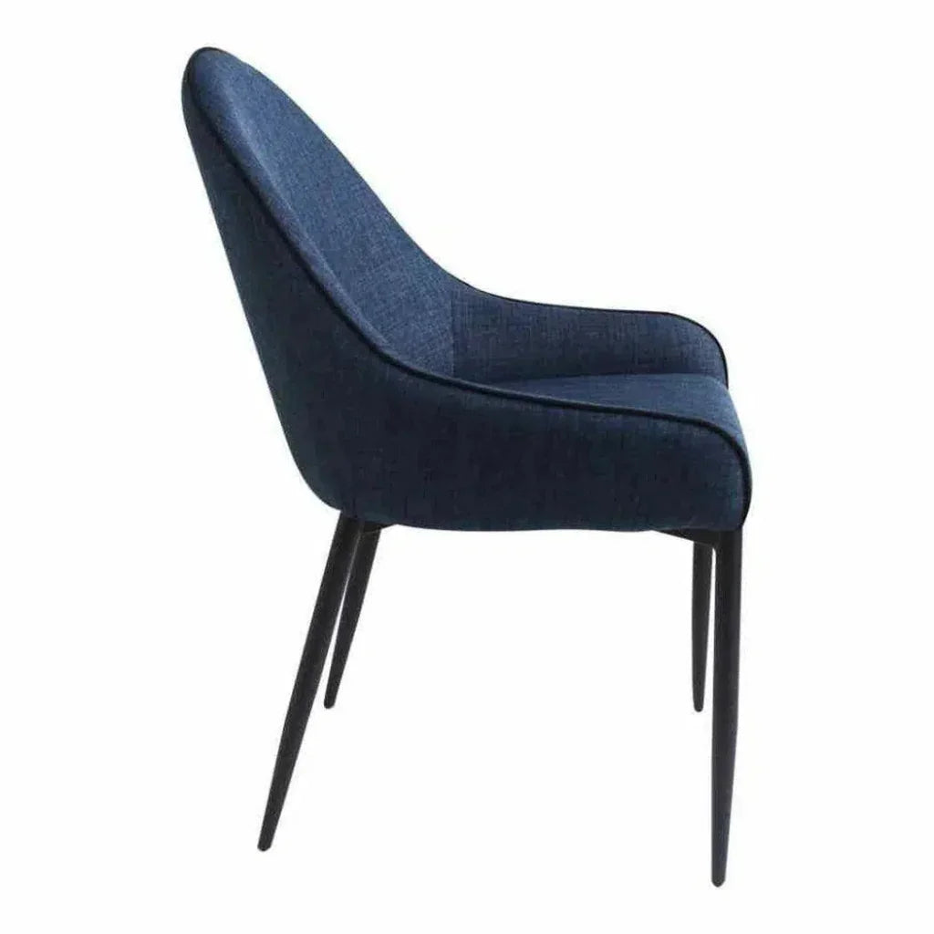 21.5 Inch Dining Chair Dark Blue Set Blue - LOOMLAN - Moe's Home - Dining Chairs