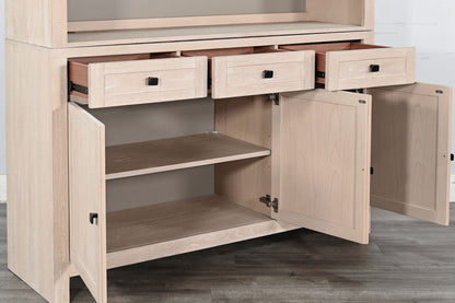 Liz Arched Wood Bar Hutch with Glass Storage