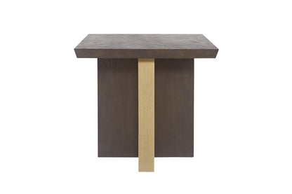 Lars Side Table With Antique Brass And Wood Finish