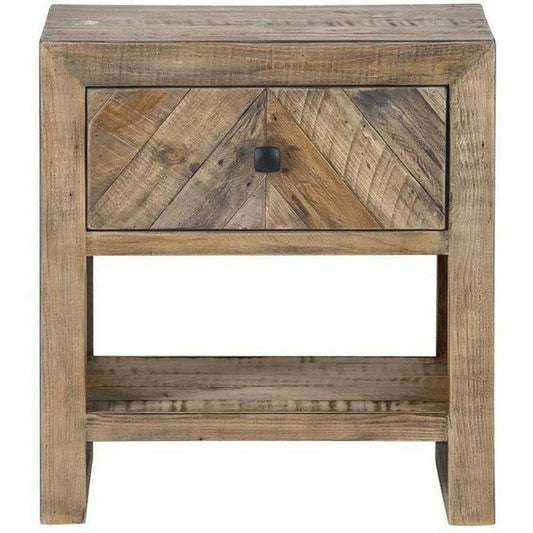 21.75 Inch Nightstand Brown Rustic Nightstands LOOMLAN By Moe's Home