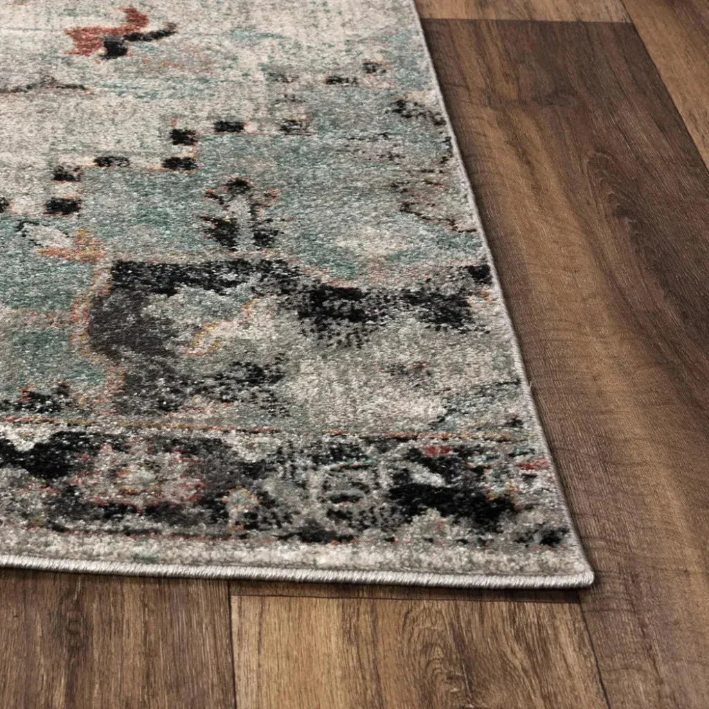 Chuk Medallion Gray Kitchen Hallway Runner Rug -- gray