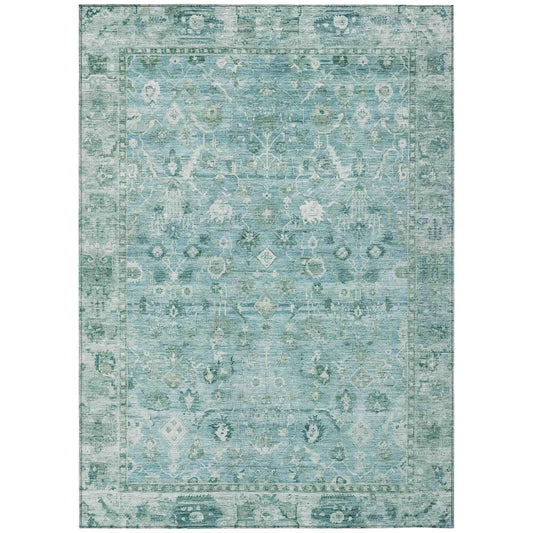 Laeel Blue Washable Indoor-Outdoor Rug