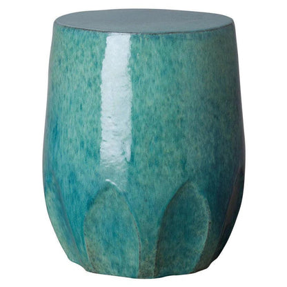 22 in. Large Calyx Ceramic Outdoor Garden Stool