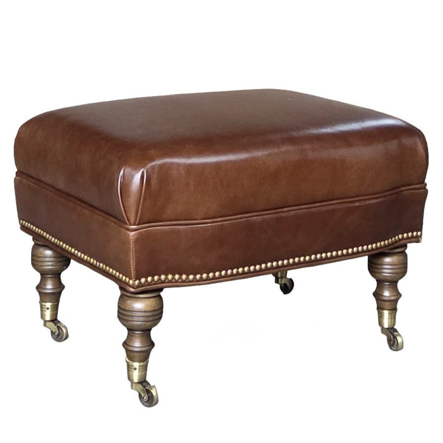 Corrine Leather Rectangular Ottoman
