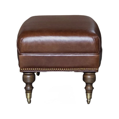 Corrine Leather Rectangular Ottoman