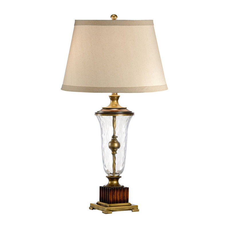 Wildwood Crystal Brass And Wood Design Vase Table Lamp