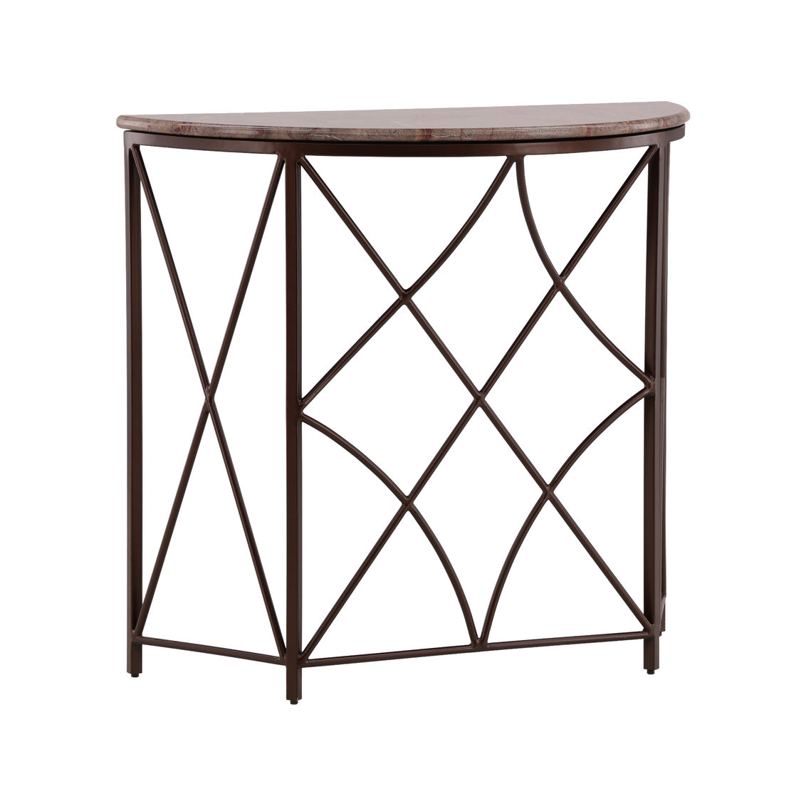 Furniture Classics Madaline Iron Base Semi-Circle Console Table