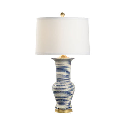Chelsea House Beehive Blue Ceramic And Gold Accents Urn Table Lamp