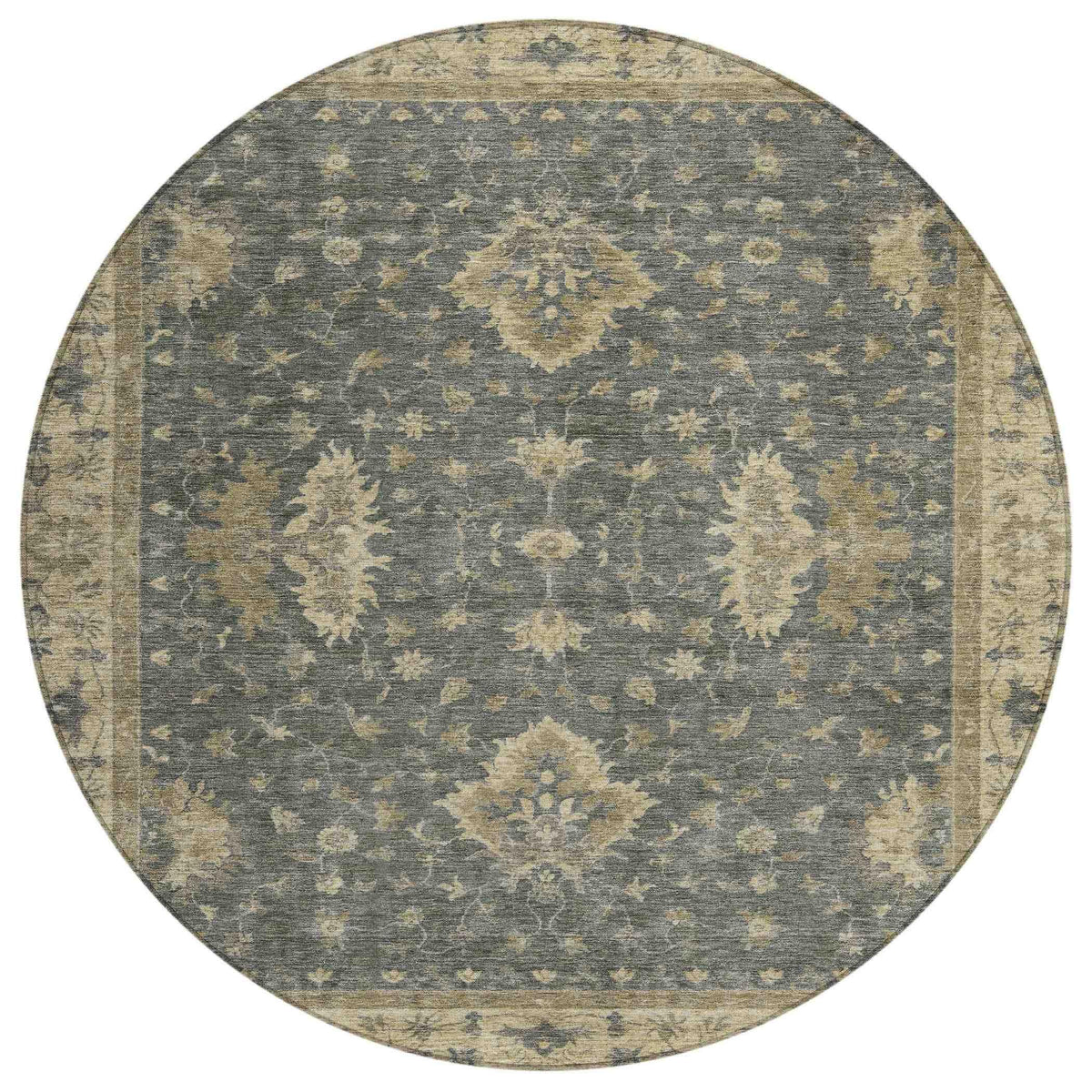 Iriaris Gray Washable Indoor-Outdoor Rug
