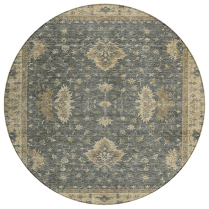 Iriaris Gray Washable Indoor-Outdoor Rug