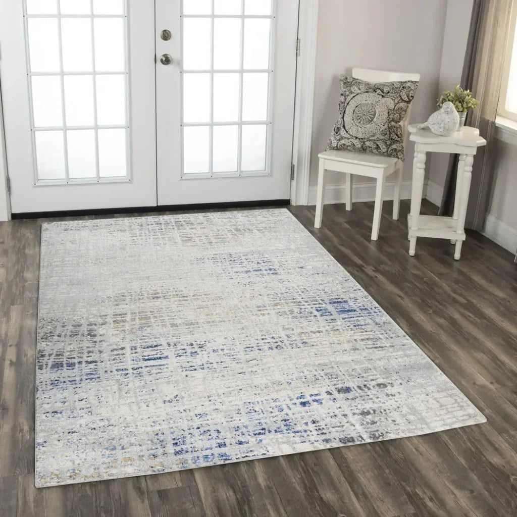 Dama Abstract Gray Kitchen Hallway Runner Rug -- gray