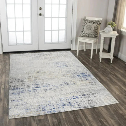 Dama Abstract Gray Kitchen Hallway Runner Rug -- gray