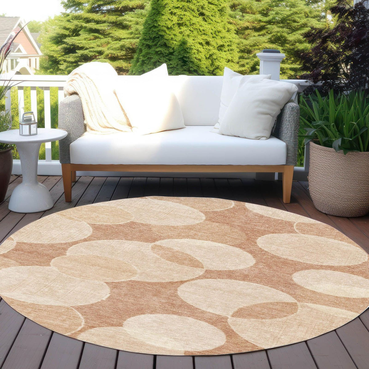 Jaelanor Orange Washable Indoor-Outdoor Rug