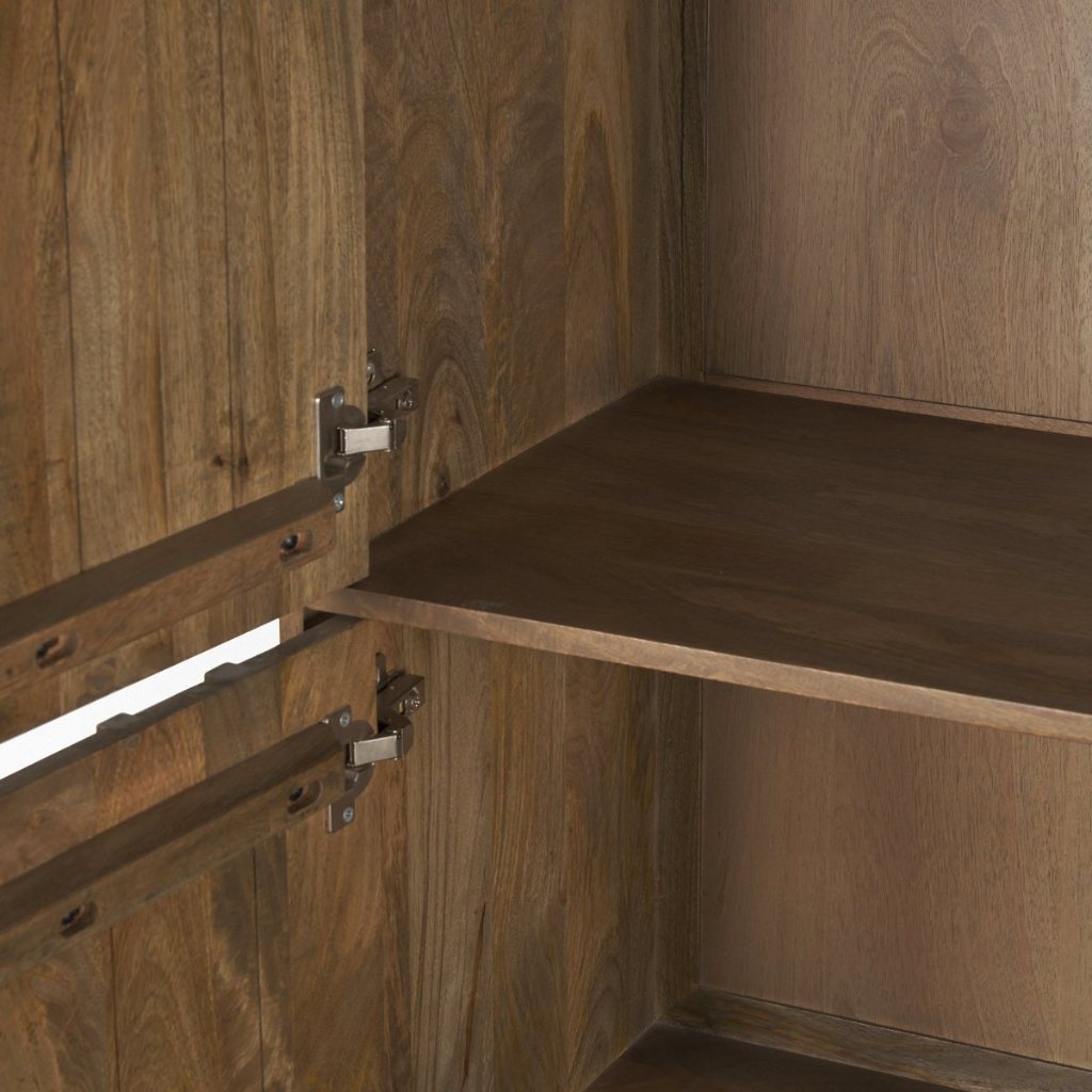 Truss 45"W Cool Dark Brown Solid Wood 6-Door Tall Cabinet -- Dark Brown