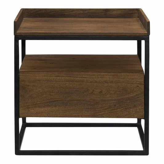 23 Inch Side Table Brown Industrial Side Tables LOOMLAN By Moe's Home