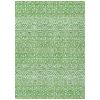 Boho Green Washable Indoor-Outdoor Rug