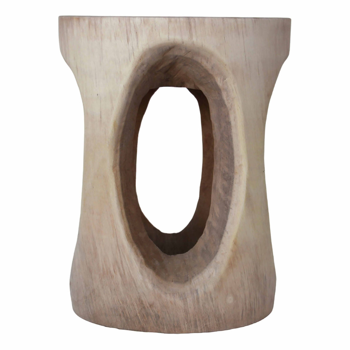 Kaya Suar Natural Wood Stool Munggur Handmade Ottoman -- Natural