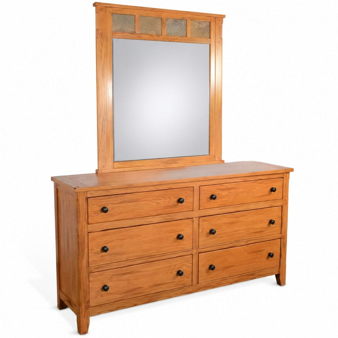 Sunny D Sedona Petite Six Drawers Dresser with Mirror
