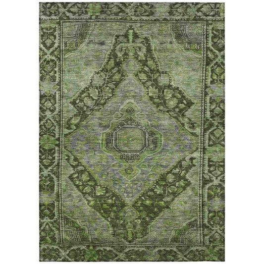 Kaelanor Green Washable Indoor-Outdoor Rug