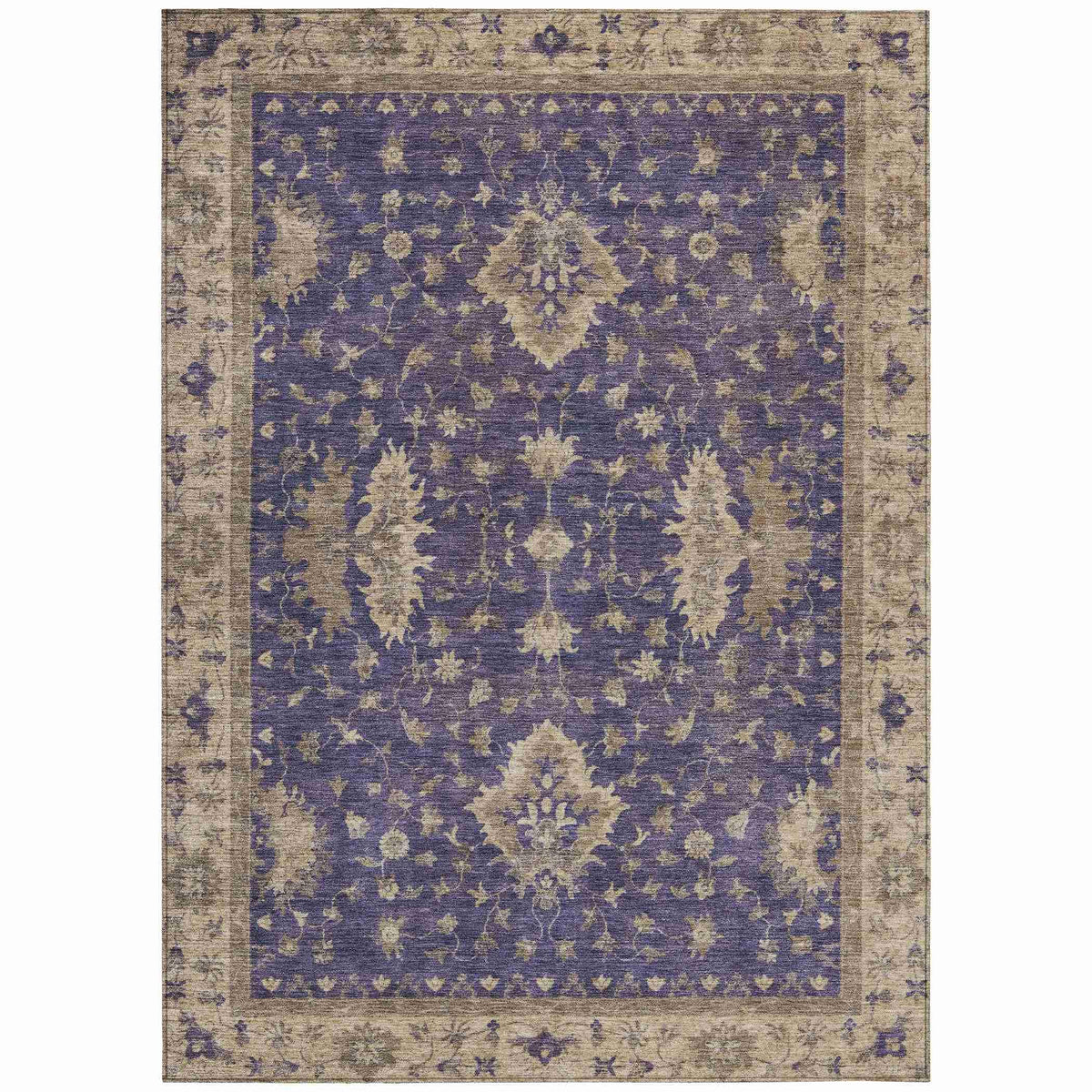 Iriaris Purple Washable Indoor-Outdoor Rug
