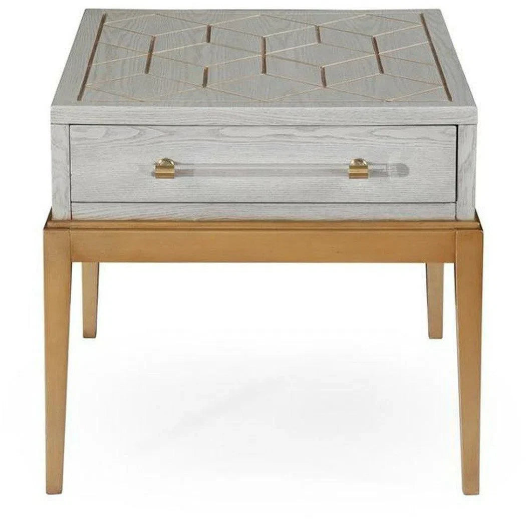 24" Grey Rectangle Side Table With Drawers Side Tables Sideboards and Thangs By Bassett Mirror