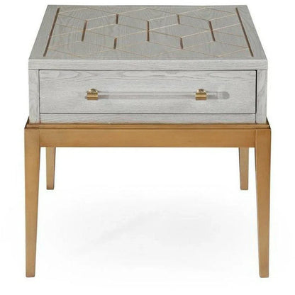 24" Grey Rectangle Side Table With Drawers Side Tables Sideboards and Thangs By Bassett Mirror