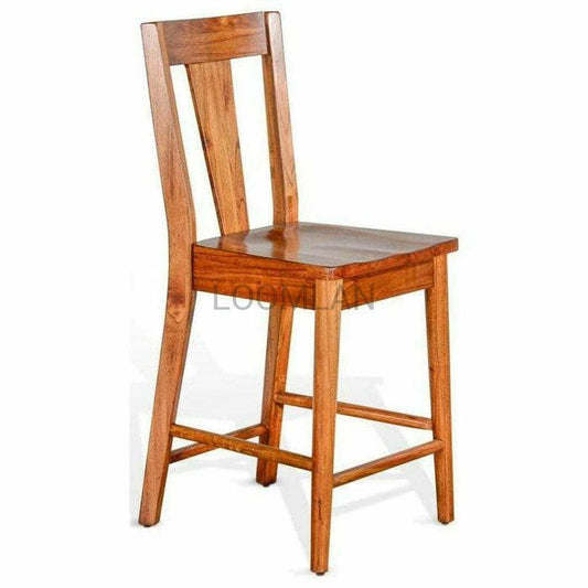 24" Slatback Solid Wood Counter Height Barstool in Cinnamon Counter Stools Sideboards and Things By Sunny D