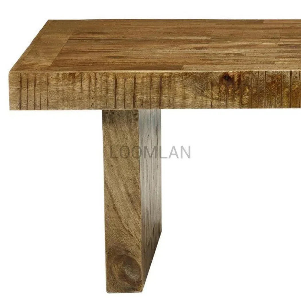 24" Square Rustic Reclaimed Wood Planks End Side Table Side Tables LOOMLAN By LOOMLAN