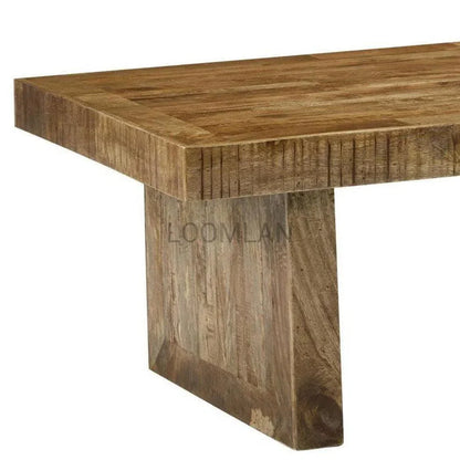 24" Square Rustic Reclaimed Wood Planks End Side Table Side Tables LOOMLAN By LOOMLAN