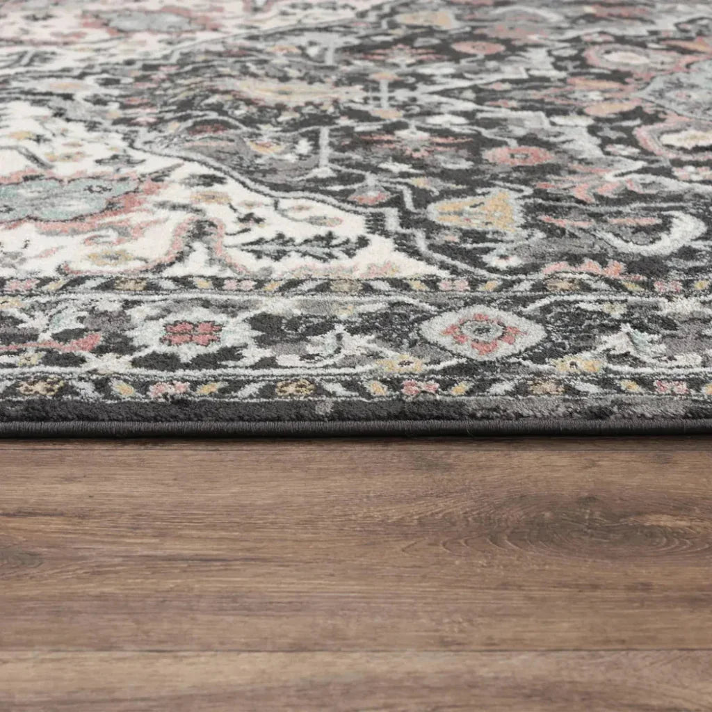 Cibo Medallion Gray Kitchen Hallway Runner Rug - LOOMLAN - LOOMLAN - Area Rugs