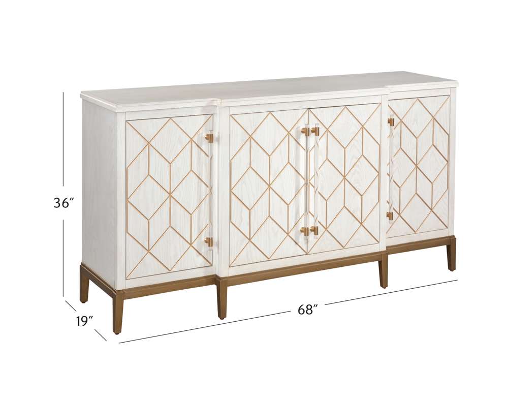 Bassett Mirror Perrine Wood White Server