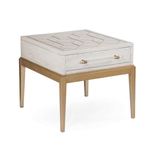 Perrine Wood White Square End Table - Heirloom Quality Wood