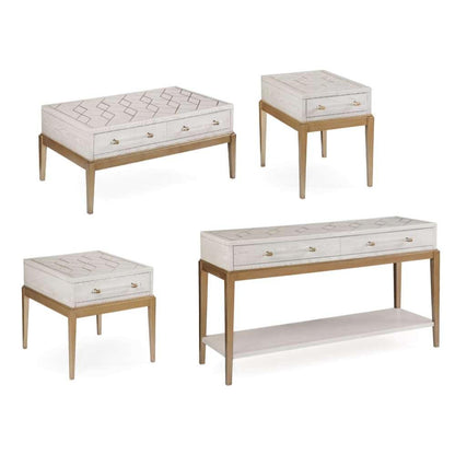 Perrine Wood White Square End Table - Heirloom Quality Wood - view 5