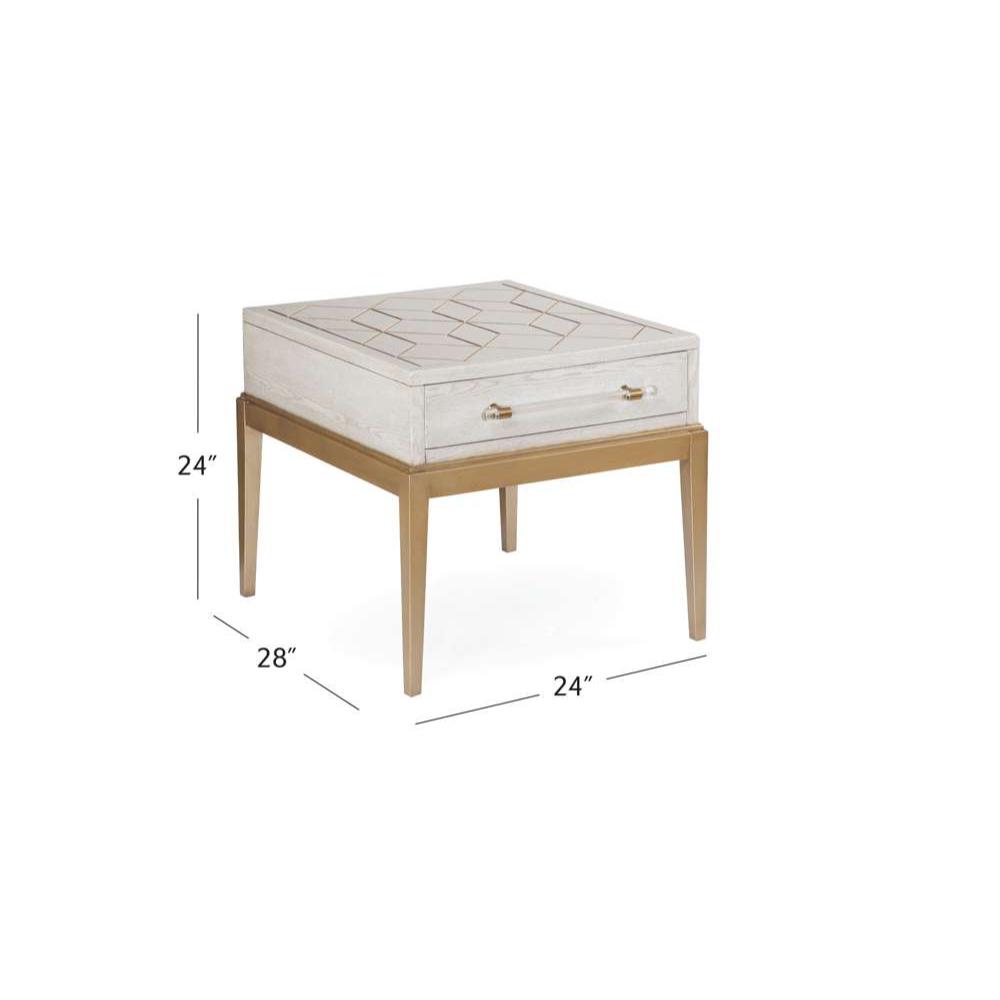 Perrine Wood White Square End Table - Heirloom Quality Wood - view 7