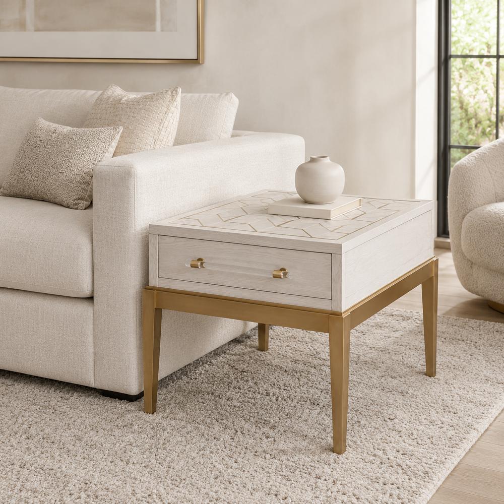 Perrine Wood White Square End Table - Heirloom Quality Wood - view 2