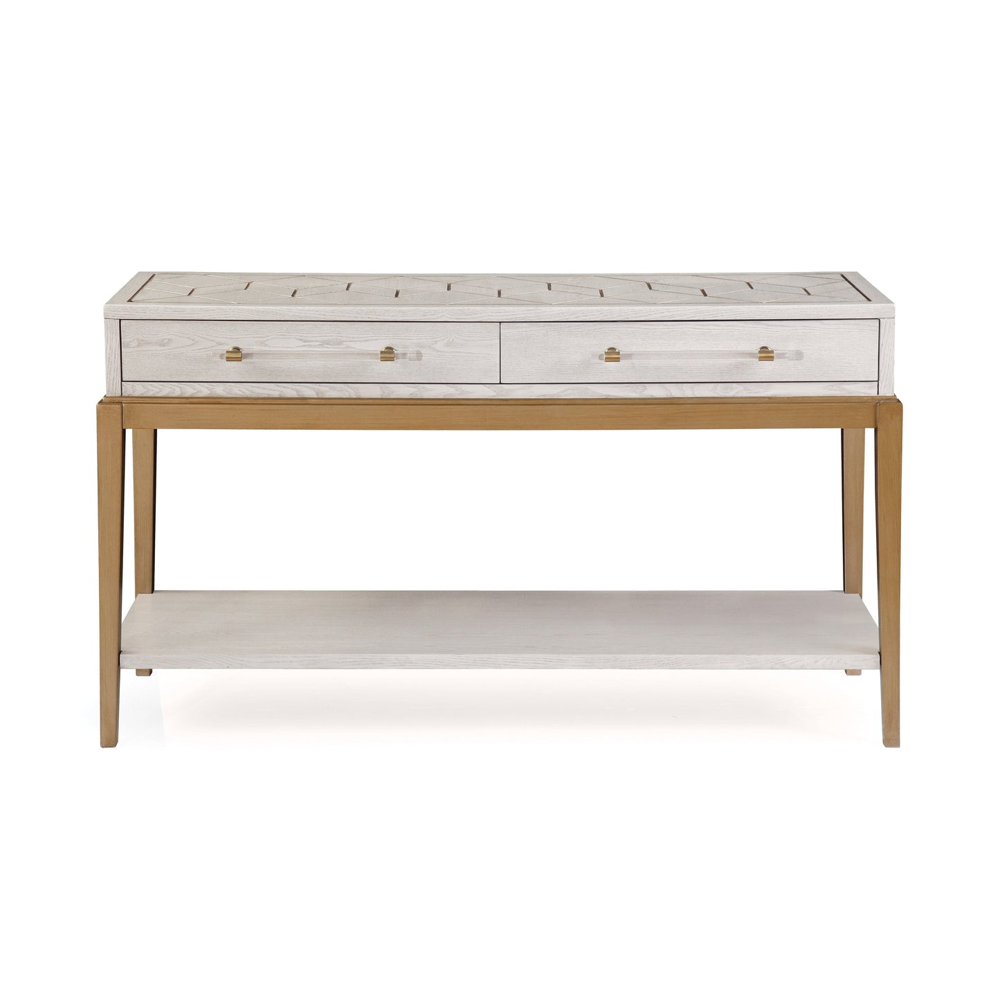 Perrine Wood White Rectangular Console Table