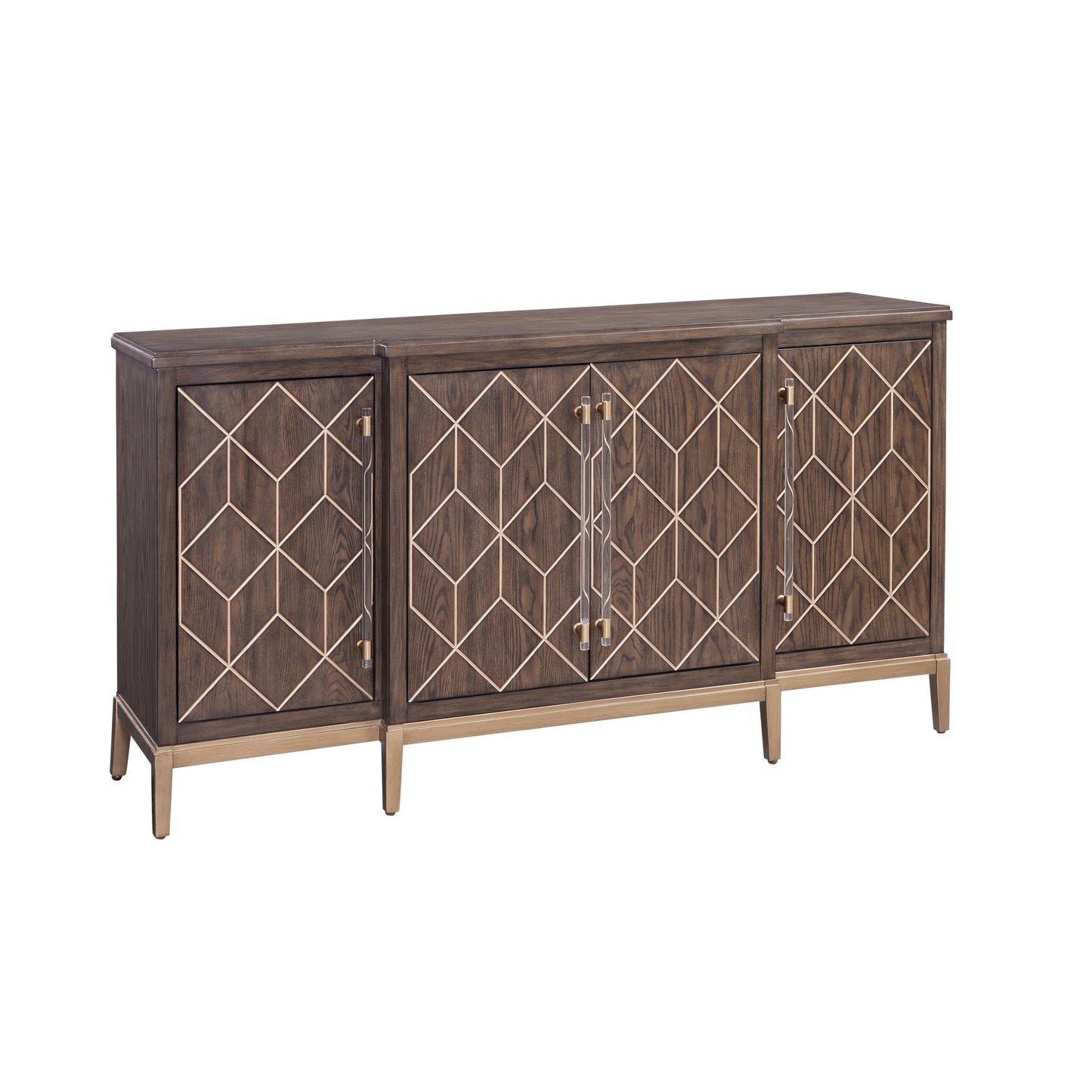 68" Perrine Brown And Gold Wooden Sideboard for Dining Room