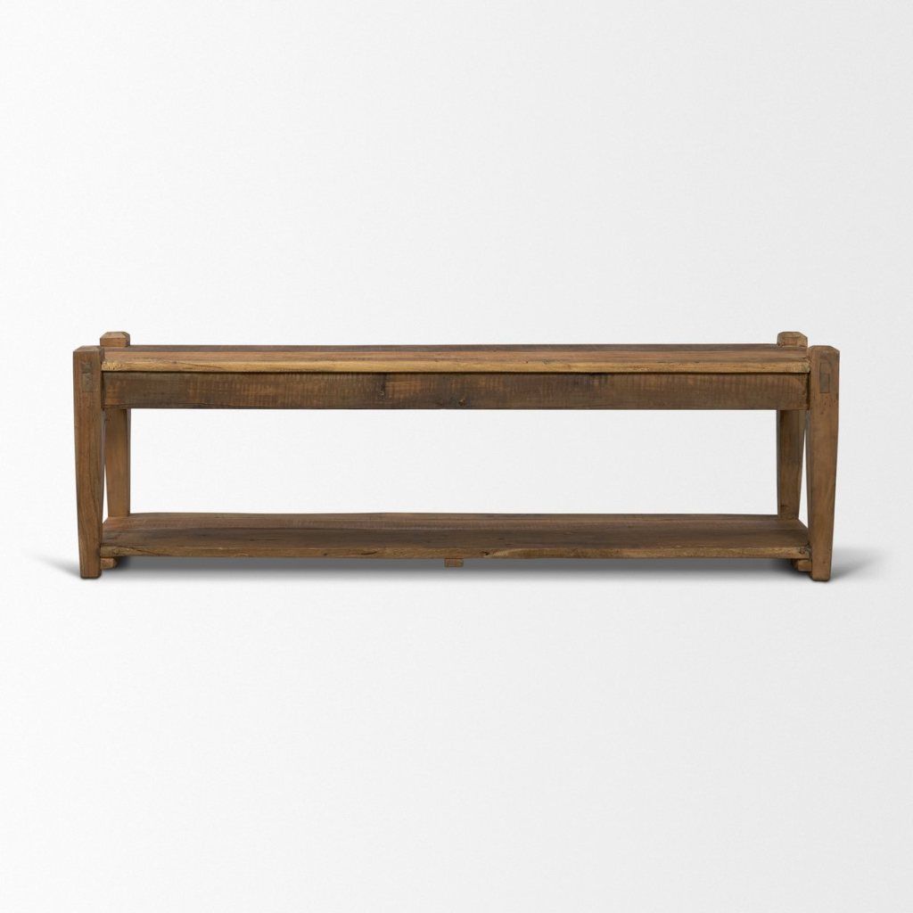 Ashwick 60" Dark Brown Reclaimed Wood Backless Bench -- Dark Brown