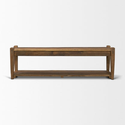 Ashwick 60" Dark Brown Reclaimed Wood Backless Bench -- Dark Brown