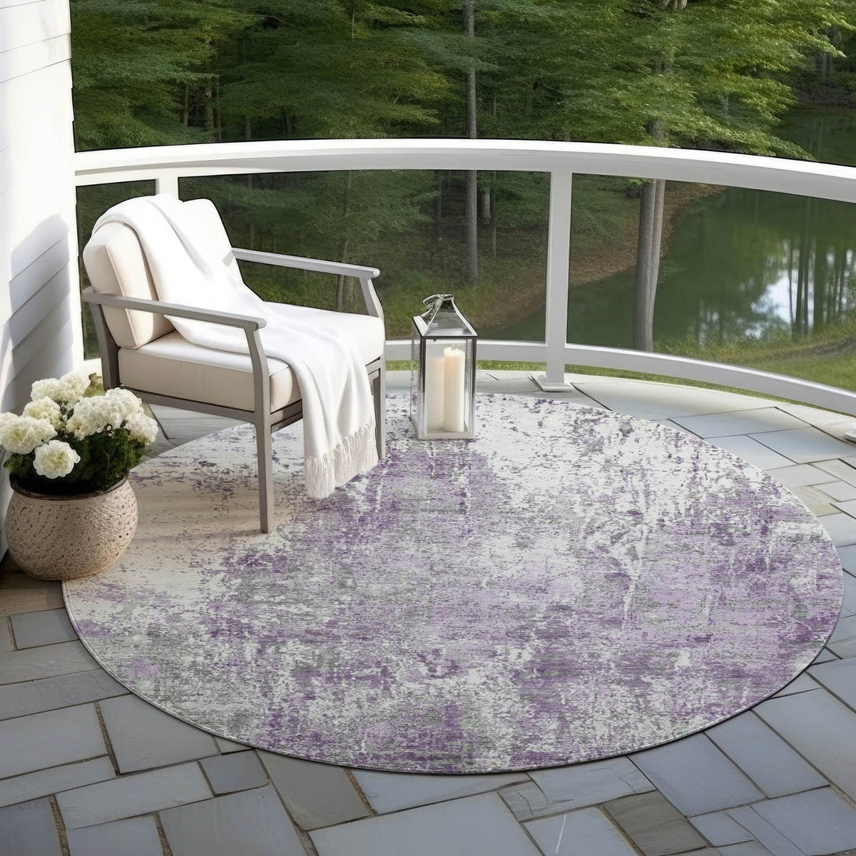Kaelion Purple Washable Indoor-Outdoor Rug