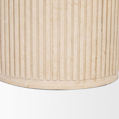 Sorrano 59" Botticino Marble Round Dining Table -- Beige