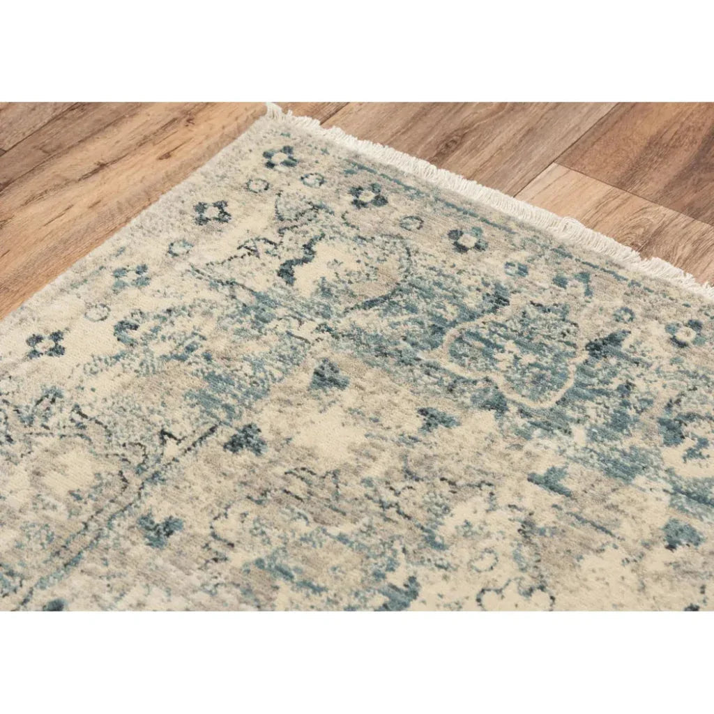 Auda Floral Beige/ Blue Large Area Rugs For Living Room -- beige