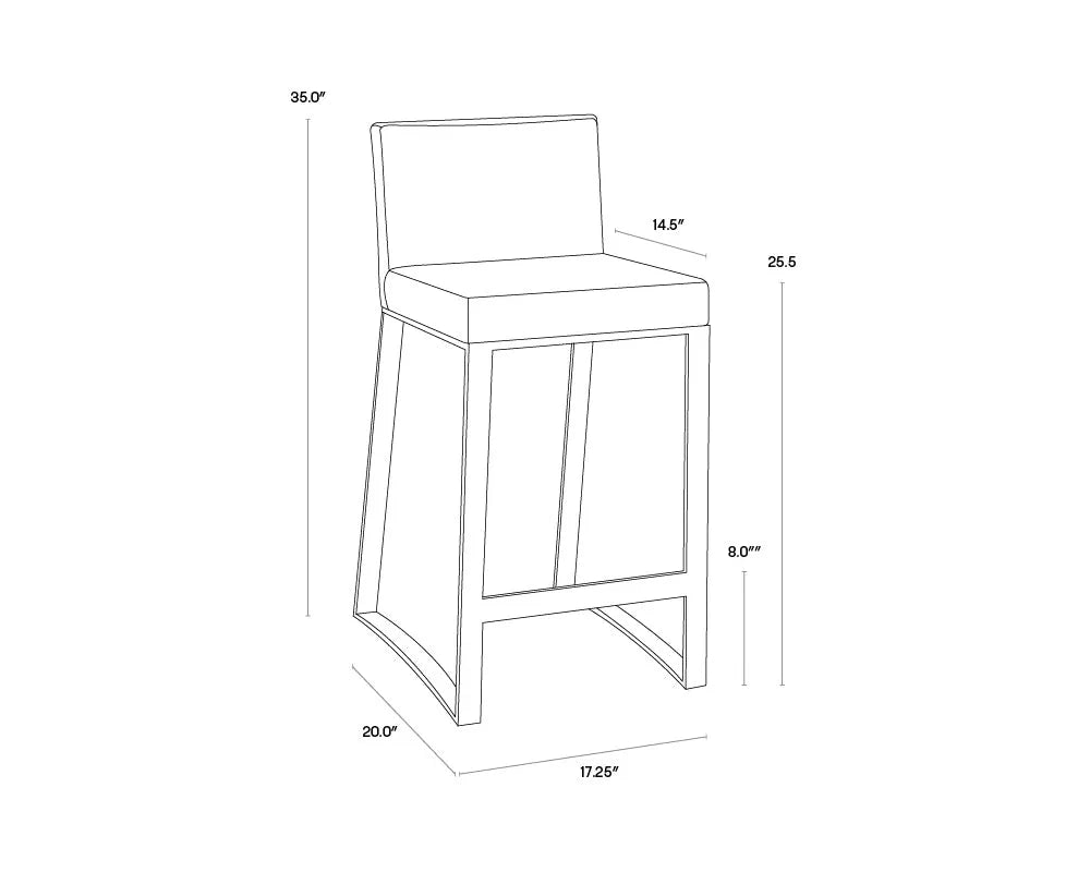 Architect Leather Upholstered Counter Stool