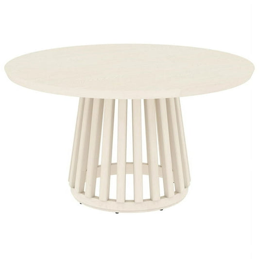 Crystal Cove Wood White Round Dining Table