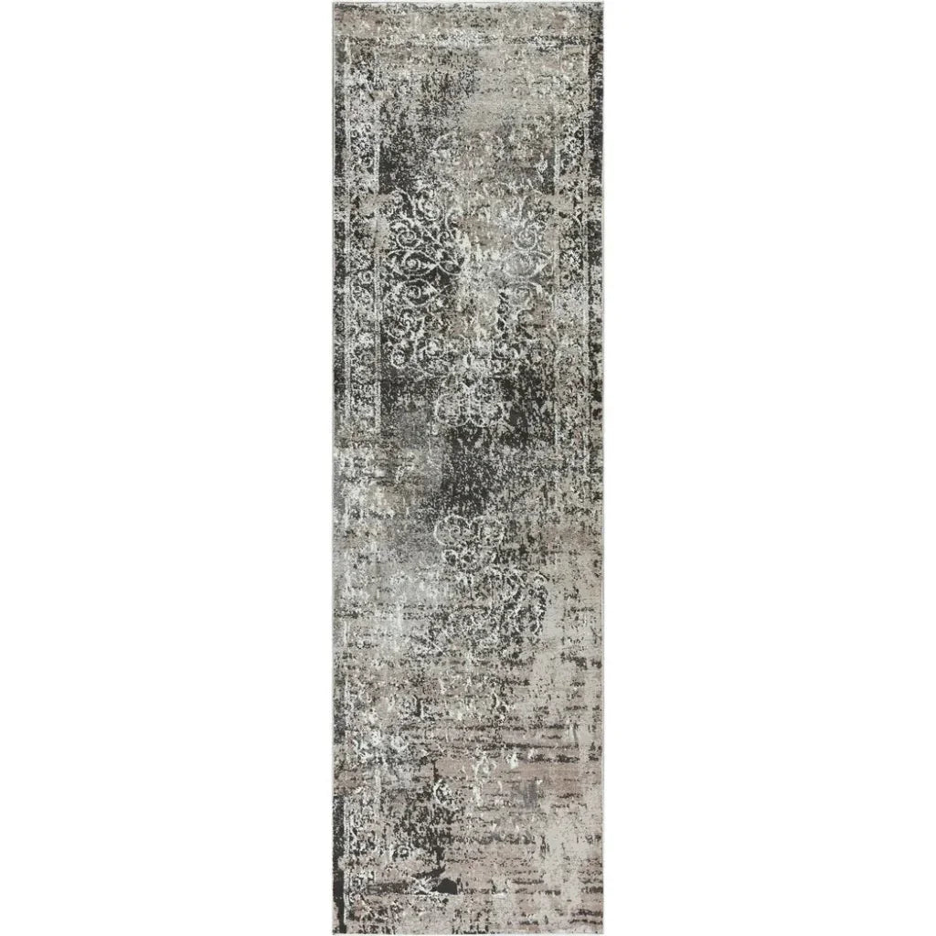 Dado Central Medallion Brown Kitchen Hallway Runner Rug