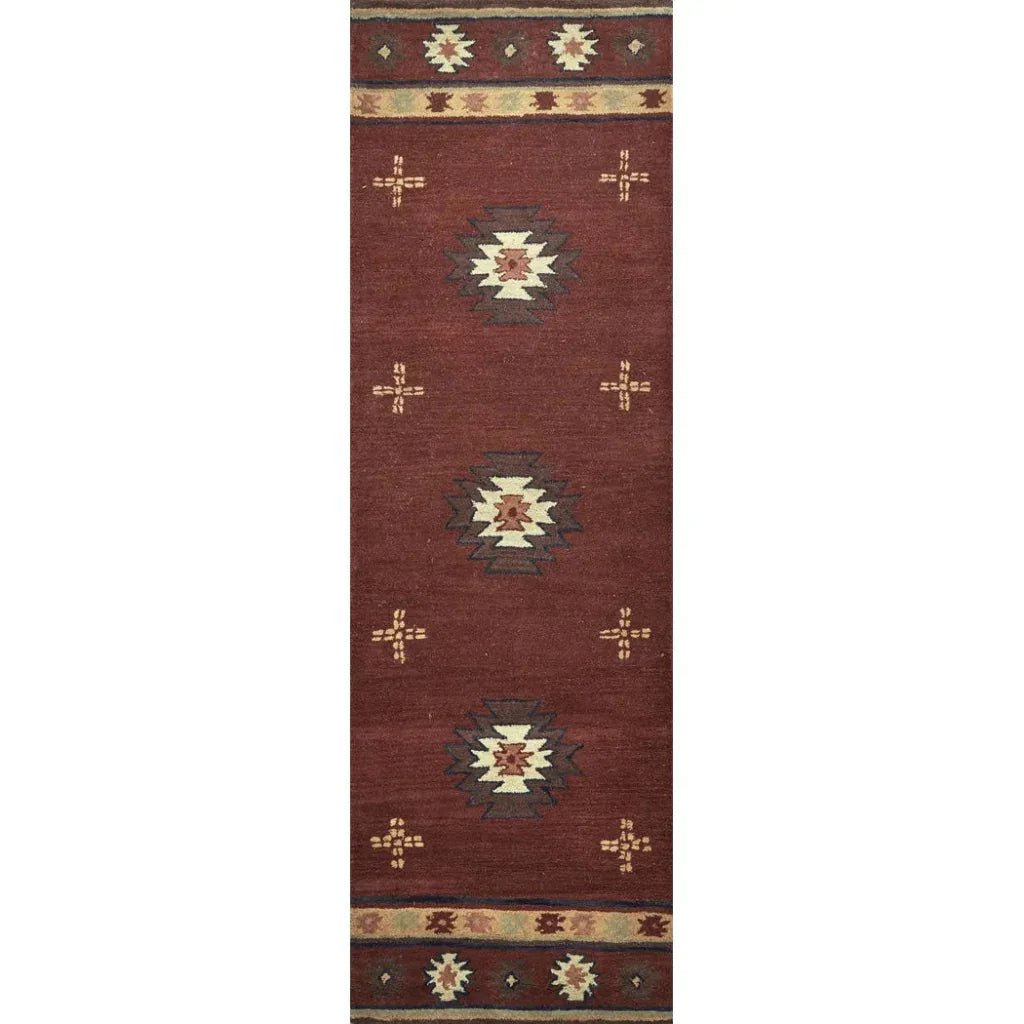 Deck Burgundy Round Area Rugs For Dining Room - LOOMLAN - LOOMLAN - Area Rugs