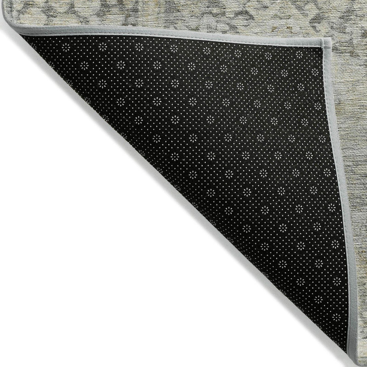 Iriius Gray Washable Indoor-Outdoor Rug