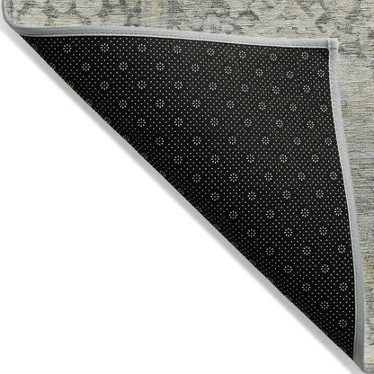 Iriius Gray Washable Indoor-Outdoor Rug