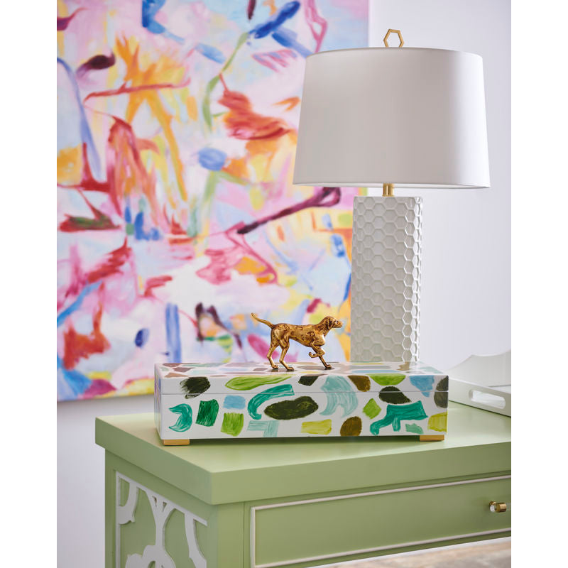 April Honeycomb Pattern Ceramic Table Lamp